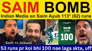 😍 Indian media beautiful reaction on Saim Ayub 113 62 runs  Vikrant Gupta on Pakistan Win vs ZIM [upl. by Imhskal140]