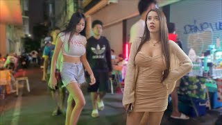 4k Thailand Bangkok Nightlife Street Scenes On Friday Night [upl. by Justino417]