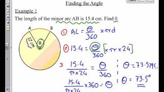 Arcs amp sectors 3 Finding an Angle [upl. by Henigman]