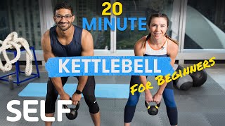 20 Minute Kettlebell Workout for Beginners  With WarmUp and CoolDown  Sweat With SELF [upl. by Nowahs]