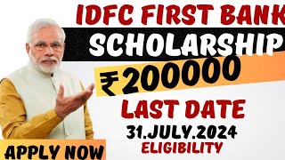 idfc first bank scholarship 2024  scholarship for college students 2024  scholarships [upl. by Sauers551]