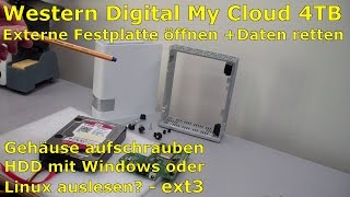 Western Digital My Cloud NAS  WD 4TB öffnen und Daten retten sichern [upl. by Mullen]