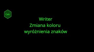 LibreOffice Writer Zmiana koloru wyróżnienia znaków [upl. by Bat]