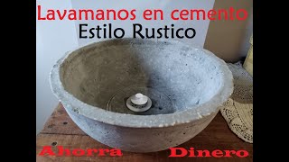 🔴Como Hacer un Lavamanos Rustico con Cemento y Poco Dinero [upl. by Aerdnod]