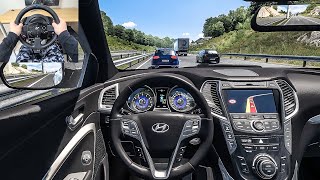 2014 Hyundai Santa Fe  Euro Truck Simulator 2 Steering Wheel Gameplay [upl. by Joyann]