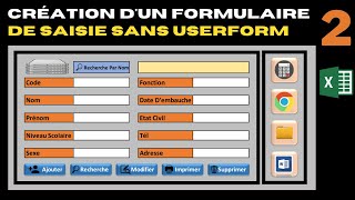 Formulaire de saisie de données partié 2 réaliser un formulaire de saisie sur excel [upl. by Curtis855]