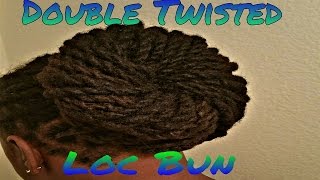 Double Twisted Loc Bun For Long DreadLocks on Men [upl. by Gunning]