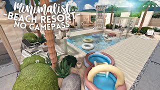 roblox bloxburg  no gamepass minimalist modern beach resort ꒰207k꒱  ꒰ build amp tour ꒱ [upl. by Julieta]