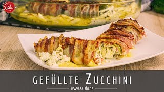 gefüllte Zucchini mit Schafskäse und Bacon Rezept I Low Carb Hauptgericht [upl. by Aniretac191]