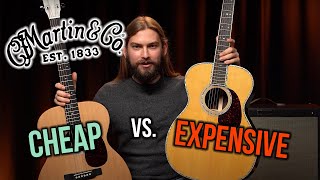 Expensive vs Cheap Martin Acoustic Guitars  000X1 vs 00042 [upl. by Hazeefah]