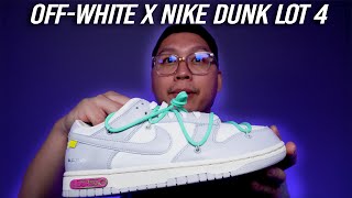 Nike Dunk Low x OffWhite Lot 4 Review  OnFeet [upl. by Ameehs]