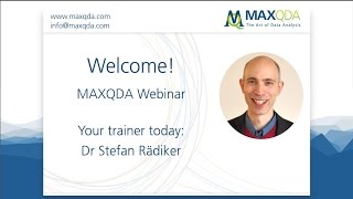 2016 Introduction to Statistical Analysis with MAXQDA Analytics Pro [upl. by Danyelle]