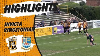 Highlights  Folkestone Invicta 32 Kingstonian  Isthmian Premier Division [upl. by Nanreik]