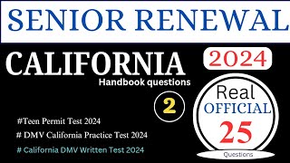 California DMV Practice Test 2024  California DMV Senior Written Test  Updated [upl. by Carla]