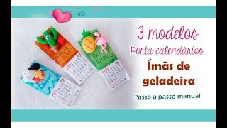 DIY  3 Mini calendários  ímãs de geladeira [upl. by Assertal]