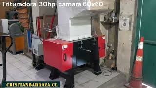 Trituradora de balde tambor bidon plastico industrial 19L 30hp camara 60x60 [upl. by Grane]