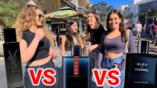 YSL MYSLF vs Prada Luna Rossa Ocean vs Bleu de Chanel  Fragrance Street Reaction [upl. by Nat]