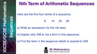 Nth Term of Linear Sequences  Mr Mathematics [upl. by Osana]