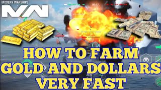 Modern Warships How To Farm Gold and Dollars Very Fast  Tips For Grinding Gold and Dollars [upl. by Rabin545]