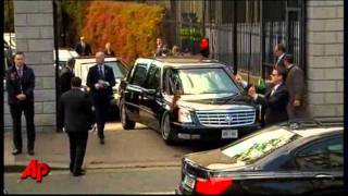 Raw Video Obamas Limo Gets Stuck [upl. by Dylan553]