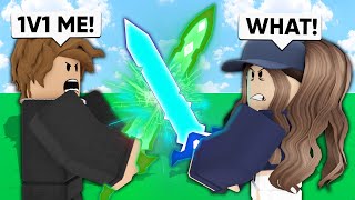 I Trained My GIRLFRIEND To Be A PRO Then I 1v1d Her Roblox Bedwars [upl. by Luapsemaj699]