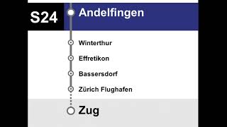 ZVV Ansagen  S24 ThayngenWinterthurZürich HBZug Teilstrecke SHTHA  THAW [upl. by Nyvek]