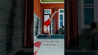 Learning headstand headstandcalesthenicshomeworkoutstrengthtraining motivation [upl. by Elacsap]