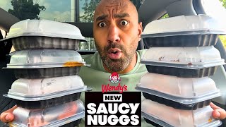 Wendys New Saucy Nuggets Review  All 7 Flavors [upl. by Gitlow]