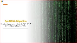 Migration of Data in S4 HANA using staging tables [upl. by Eimarej582]