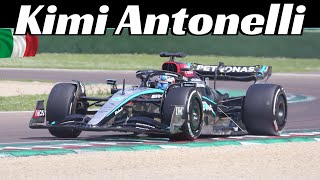 Andrea Kimi Antonelli Testing the 2022 MercedesAMG F1 W13 at Imola Circuit  April 29 2024 [upl. by Mehelhteb733]