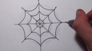 How To Draw a Simple Spider Web [upl. by Dud]