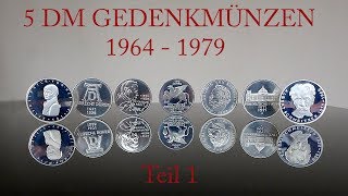 5 DM Silber Gedenkmünzen 1964  1973 [upl. by Suirtimed]