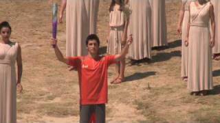 Flame Lighting in Olympia Greece  Journey of the Youth Olympic Flame [upl. by Kimball666]