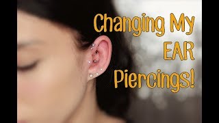 Changing My EAR Piercings  Rook Tragus amp Helix [upl. by Itin3]