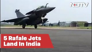 Watch Rafale Fighter Jet Lands At Ambala Air Base [upl. by Glaab]