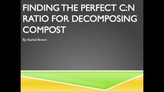 CN Ratio of Decomposing Compost [upl. by Eaver]