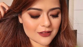 Brown Smudged Eyeliner Smokey Eye Look  Beginners Tutorial [upl. by Redep]