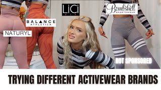 TRYING DIFFERENT INSTAGRAM BRANDS LEGGINGS amp ACTIVEWEAR  Try on haul balance licifit naturyl [upl. by Leoj228]