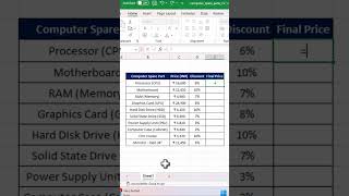 Excel Interview Question 171 Calculate Discount [upl. by Hanauq]