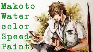 ❤Free Makoto Watercolor SpeedPainting❤ [upl. by Airemahs]