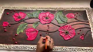 Nobody will believe that its handmadeWALL PUTTY floral wall hangingvintage framecraft [upl. by Annailuj366]