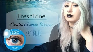 ☁REVIEW FreshTone Sky Blue Super Naturals Contact Lenses☁ [upl. by Enidaj]