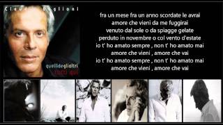 CLAUDIO BAGLIONI  Amore che vieni amore che che vai [upl. by Nottarts818]