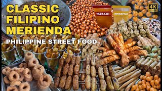 4K BEST FILIPINO SNACKS amp MERIENDA DELIGHTS  Philippine Street Food Tour [upl. by Enoval251]