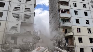 Belgorod apartment building collapse claims at least 14 lives amid Ukraine air attack [upl. by Nahgem]