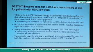 ASCO 2022 Trastuzumab deruxtecan vs treatment of physicians choice in HER2low unresectable a [upl. by Eirhtug]