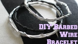 DIY ACCESSORIES Barbed Wire Bracelet Tutorial [upl. by Ellenuahs]