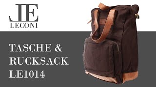 LECONI Rucksack amp Umhängetasche aus Leder  Canvas ★ LE1014 ★ [upl. by Ettenahs]