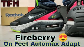 Review On Feet Automax Adapt Fireberry Black Sports Shoes Best Quality 👉TFH👈 [upl. by Alikat]