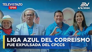 Liga Azul del correísmo fue expulsada del CPCCS  Televistazo1PM ENVIVO🔴 [upl. by Essile]